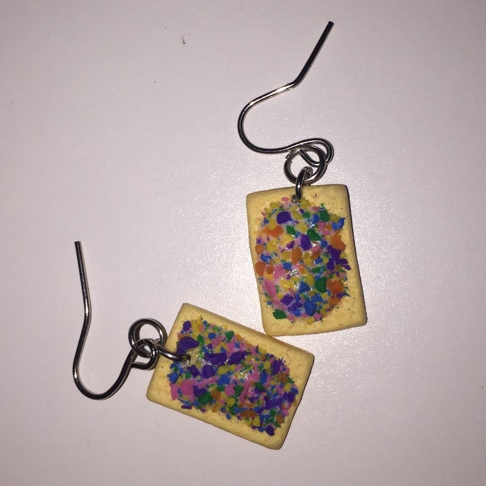 Rainbow pop tart earrings